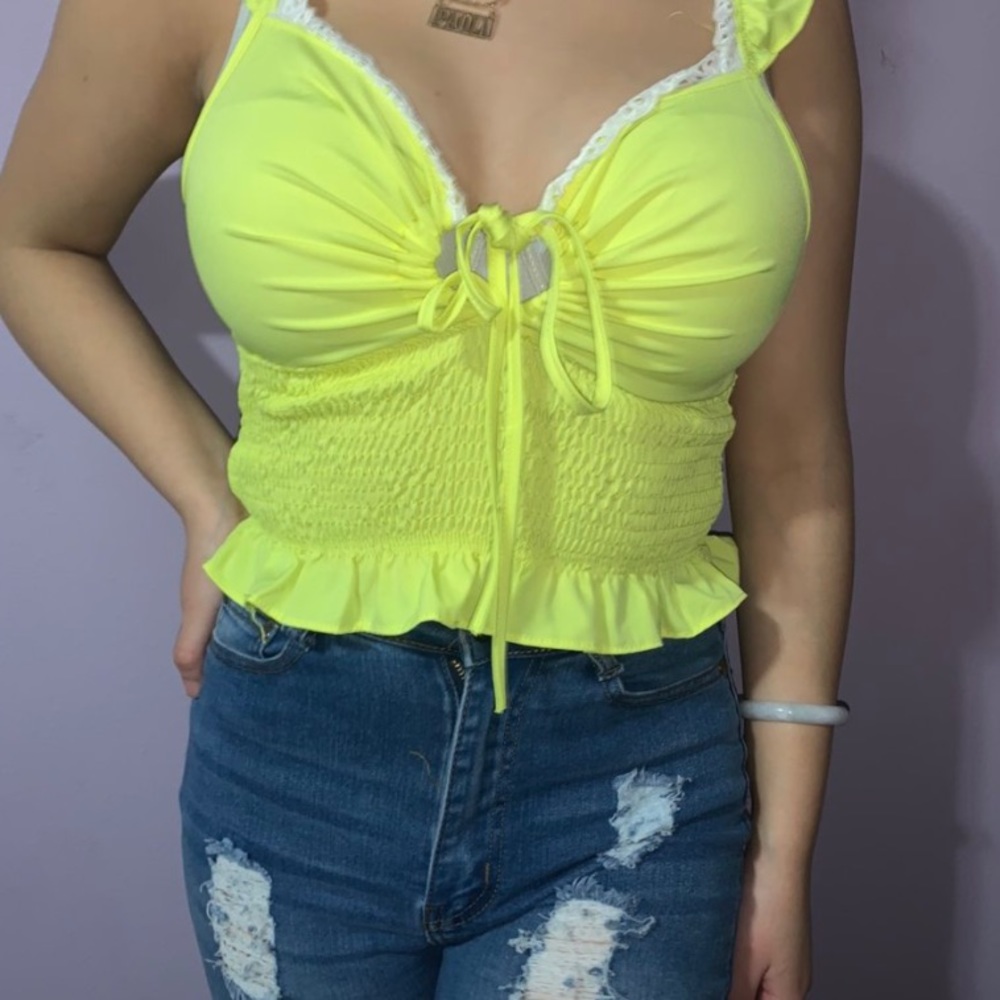 Neon green tank top